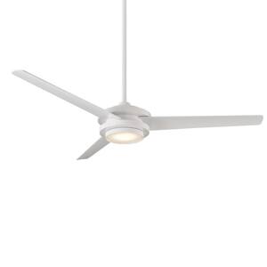 Geos 60 in. 3000K Integrated LED Indoor/Outdoor Matte White Smart Compatible Ceiling Fan with Light Kit and Remote