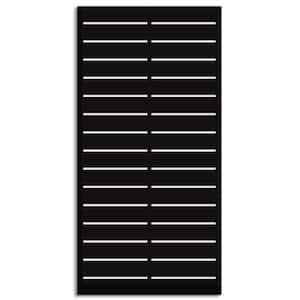 Linea 3 ft. x 6 ft. Decorative Privacy Panel in Black Powder-Coated Steel with Screws