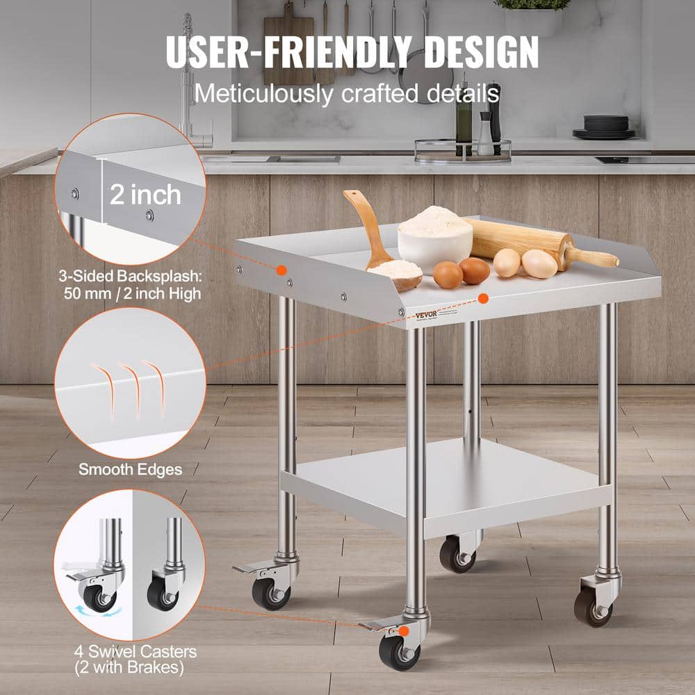 17 Stories 17 Stories Stainless Steel 24'' L x 24'' W x 30'' H Work Table