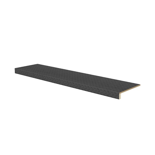 Laminate Diamond Plate 0.375 in. x 11.5 in. x 48 in. Dark Gray No Return Plain Cut Tread