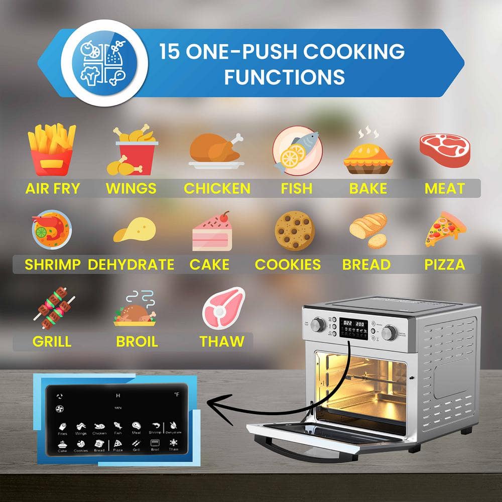 Stainless Steel 5-in-1 Electric Air Fryer and Convection Oven