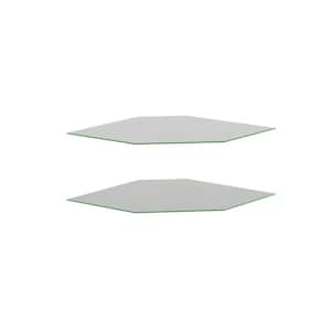 Glass Shelf 24" x 24" For Wall diagonal corner - 2 pack