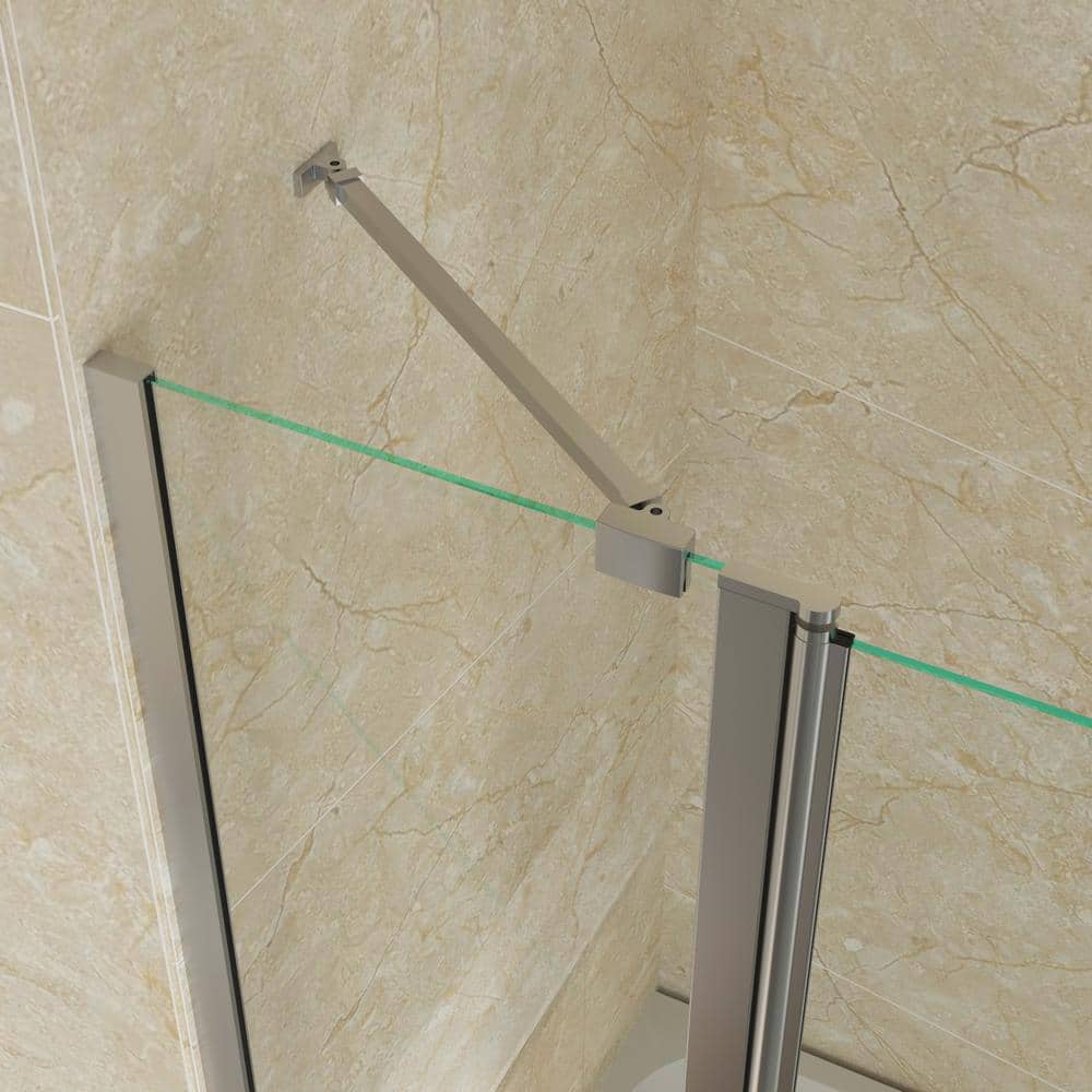 Matte Black Frameless Tub Door with Clear Tempered Glass