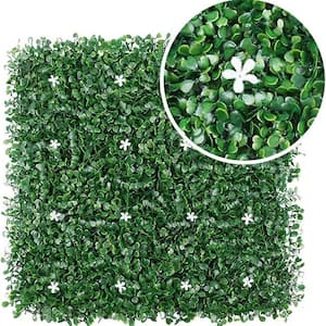 20 in. Composite Garden Fence Artificial Hedge Boxwood Panels Plant Faux Greenery Panels UV Protected Pack of 6-Pieces