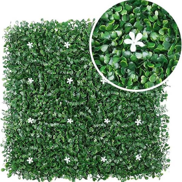Runesay 20 in. Composite Garden Fence Artificial Hedge Boxwood Panels Plant Faux Greenery Panels UV Protected Pack of 6-Pieces
