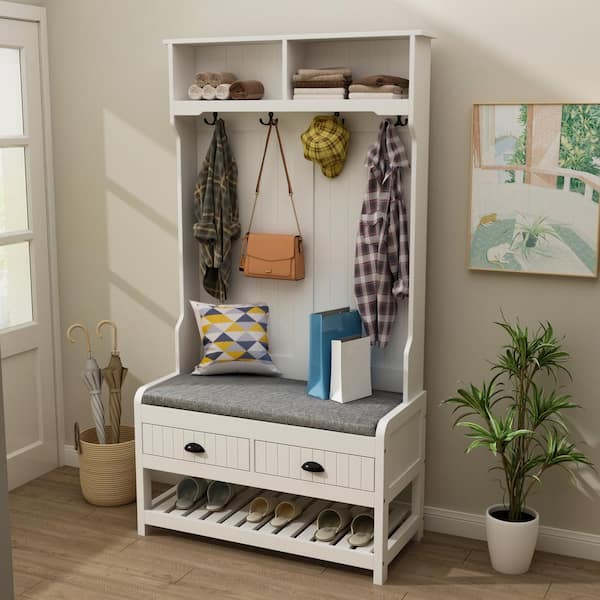 Buy Halifax Entryway Coat Rack and Bench with Drawers For Your Coastal Home, Coat Racks For Your Beach Cottage