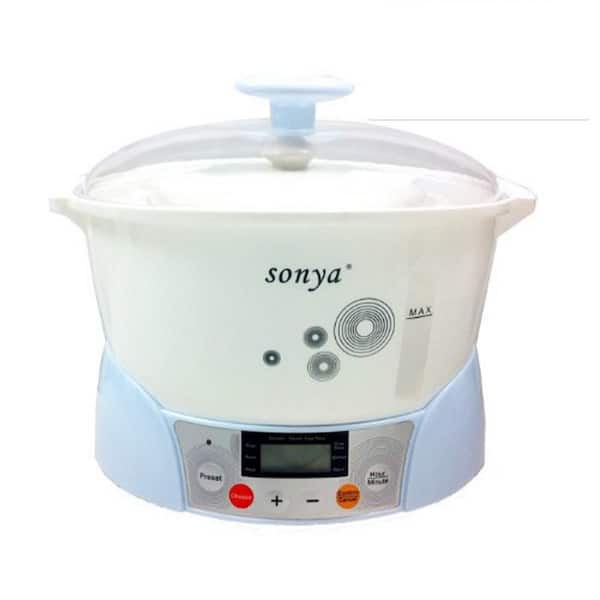 Sonya 1.2 Qt. White Slow Cooker with Temperature Settings