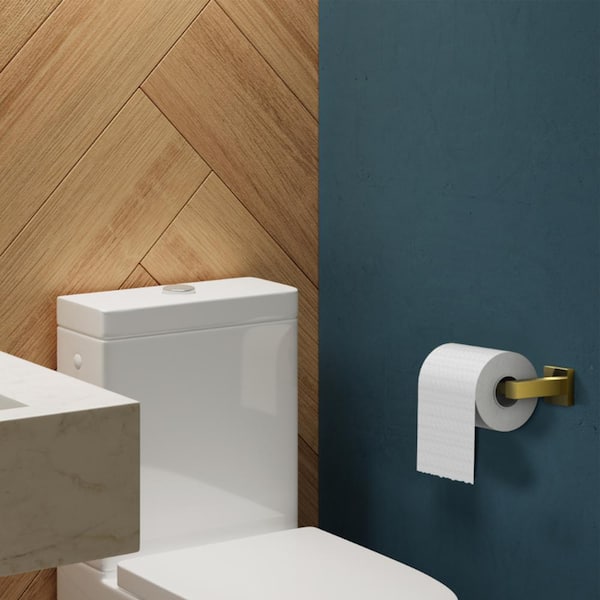 Wall-Mount Pivoting Double Post Toilet Paper Holder in Glod