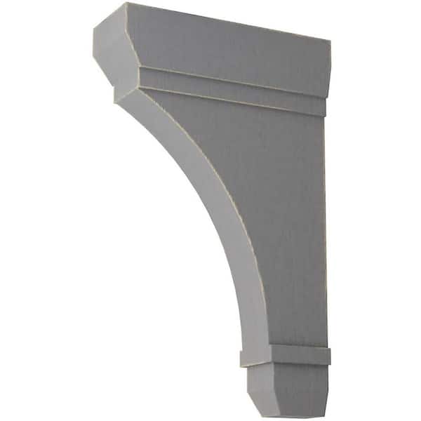 Ekena Millwork 2-1/4 in. x 10 in. x 6 in. Pebble Grey Stockport Wood Vintage Decor Bracket