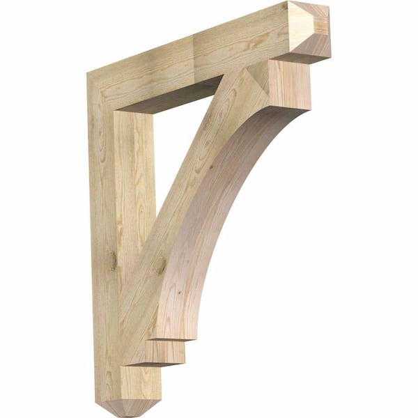 Ekena Millwork 6 in. x 44 in. x 44 in. Douglas Fir Imperial Craftsman Rough Sawn Bracket
