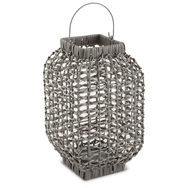 15 in. H Blackish Green Metal Boho Handcrafted Decorative
