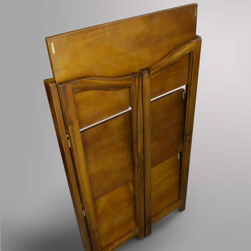 Warm Brown Solid Wood 36" Folding Bookcase with Doors