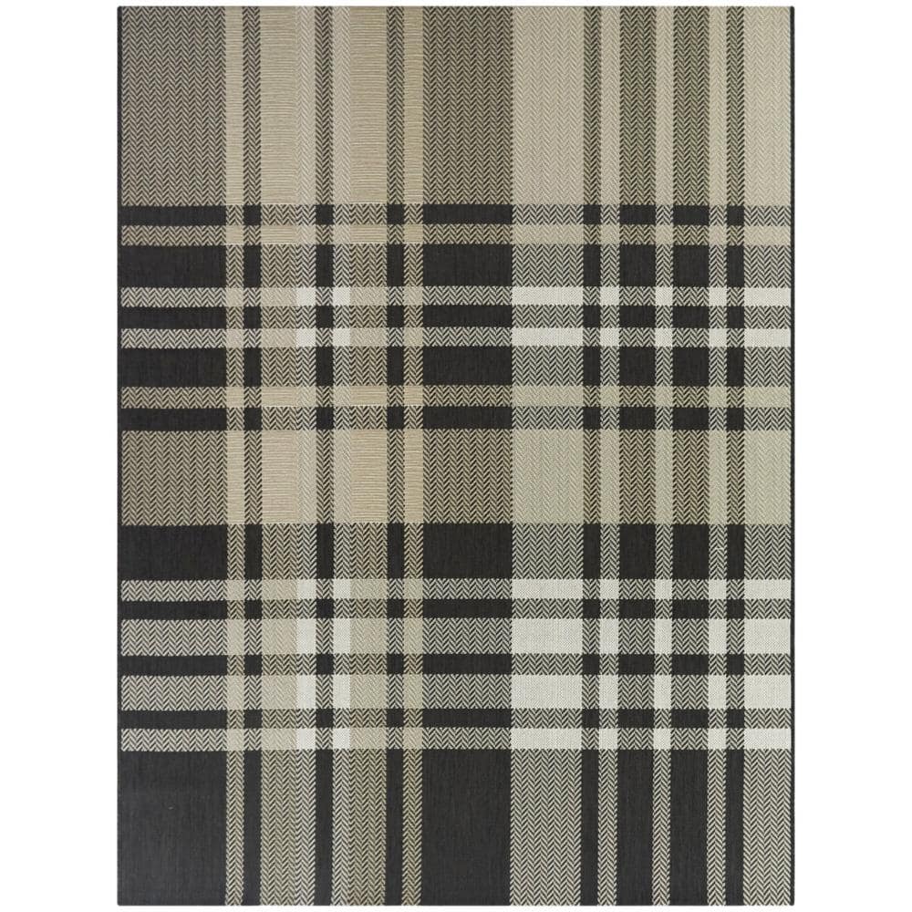 Hamish Charcoal 5 ft. 3 in. x 7 ft. Plaid Indoor/Outdoor Area Rug price history on PriceWatchPro