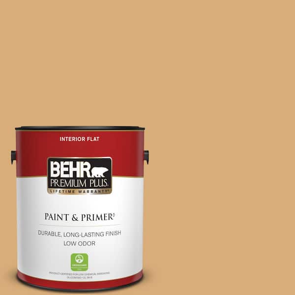 BEHR PREMIUM PLUS 1 gal. #PPU6-05 Cork Flat Low Odor Interior Paint & Primer