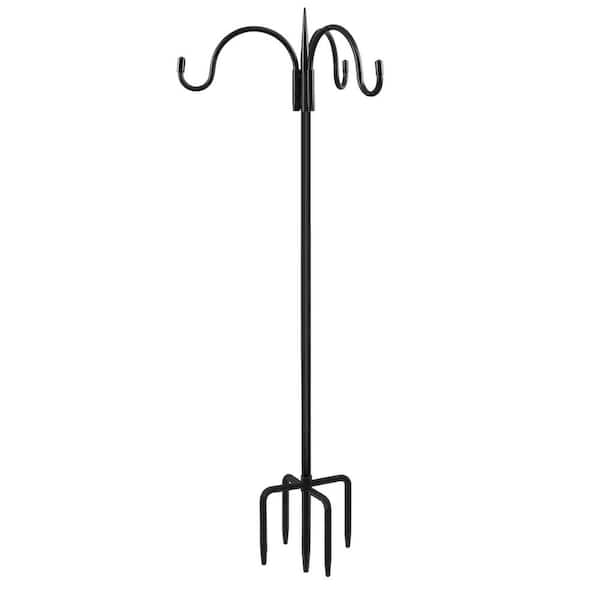 91 in. Black Metal Three Shepherd Hooks