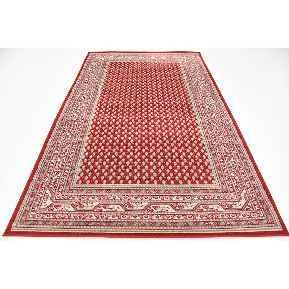 Vibrant Red Synthetic Easy-Care Rectangular Rug, 5' x 8'