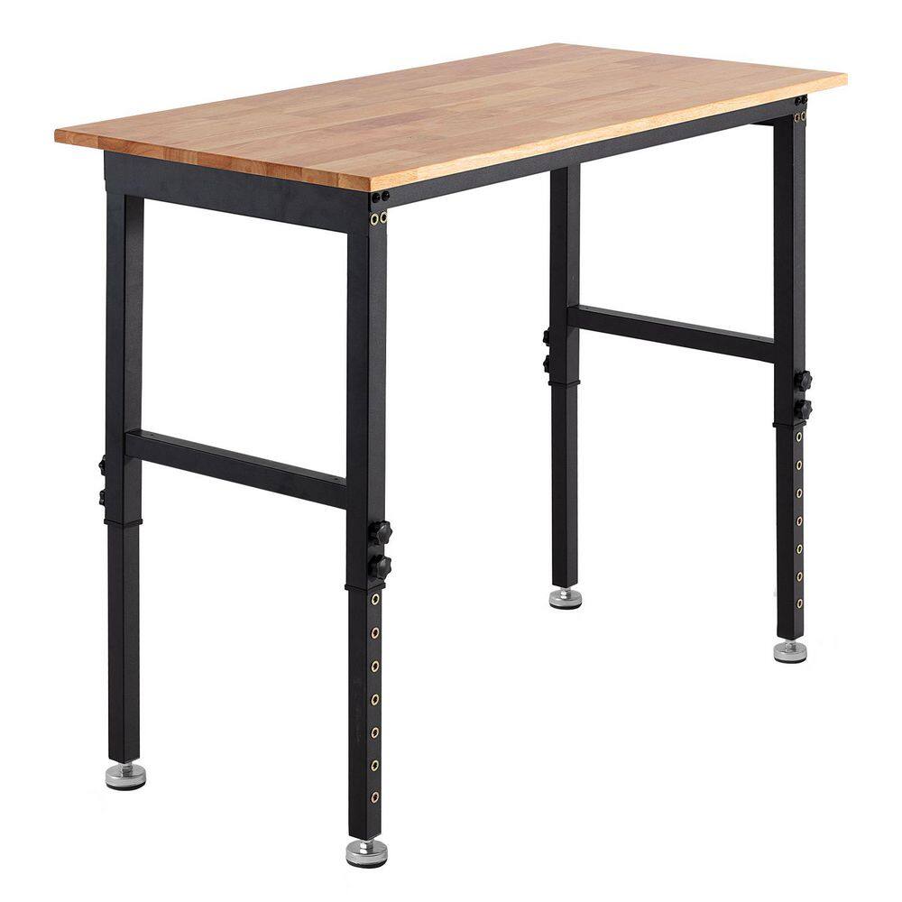 Adjustable Workbench with 26.3-40.2 in. Height Adjustment, 1500 lbs. Capacity, 48 in. x 24 in. Oak Wood Top, 2025 Update price history on PriceWatchPro