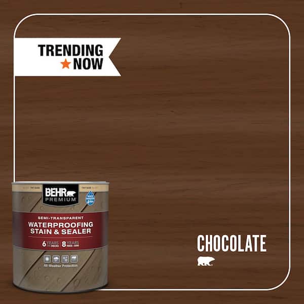 BEHR PREMIUM 1 qt. #ST-129 Chocolate Semi-Transparent Waterproofing Exterior Wood Stain and Sealer