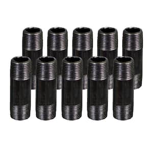 Black Steel Pipe, 3/8 in. x 3-1/2 in. Nipple Fitting (Pack of 10)