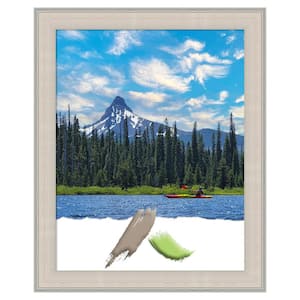 Cottage White Silver Wood Picture Frame Opening Size 22x28 in.