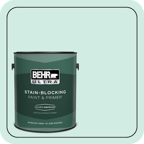 BEHR ULTRA 1 gal. Home Decorators Collection #HDC-MD-19 Soft Mint Extra Durable Semi-Gloss Enamel Interior Paint & Primer