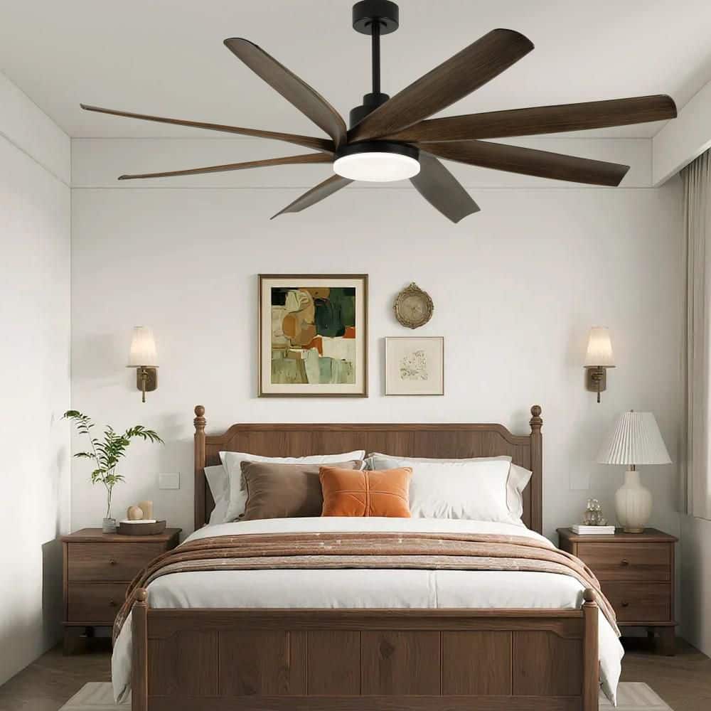 Clelles 72 in. Indoor Matte Black Scandi Windmill Ceiling fan with LED Lights, 6-Speed Reversible Ceiling Fan W/Remote price history on PriceWatchPro