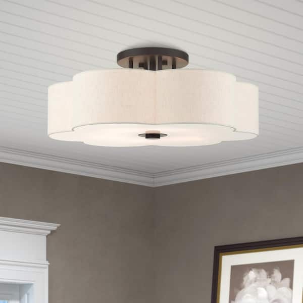 Maycrest 6 Light English Bronze Semi Flush Mount