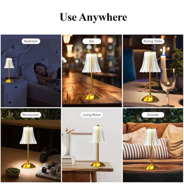 Bell + Howell The Alma 11.6 in. Gold Acrylic Crystal Cordless