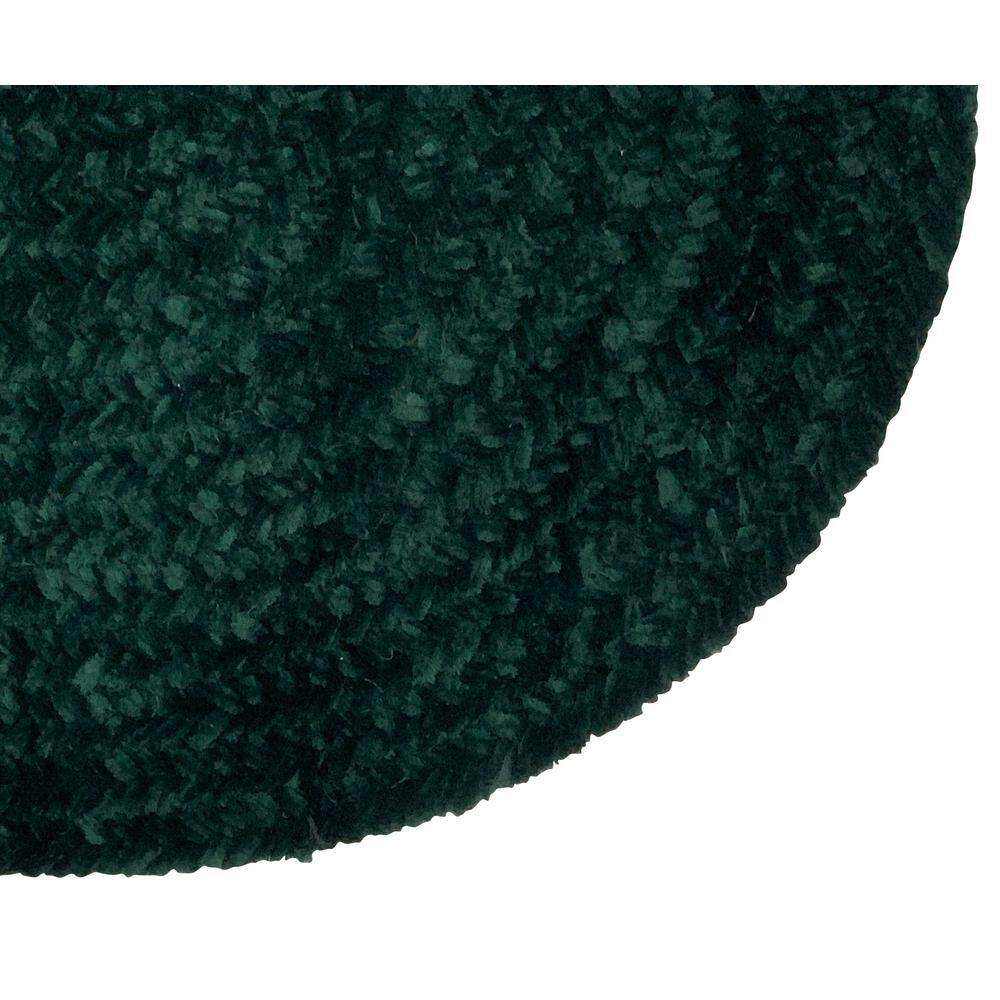 Emerald Green Oval Braided Reversible Synthetic Rug, 30" x 50"