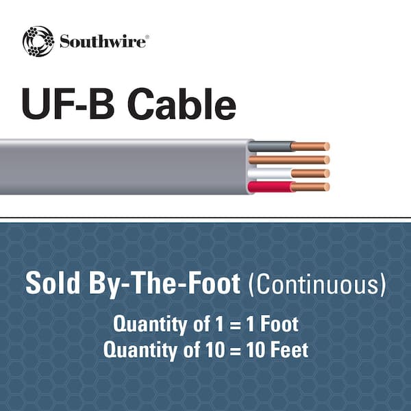 Details about   75 ft 6/3 UF-B WG Underground Feeder Direct Burial Wire/Cable 
