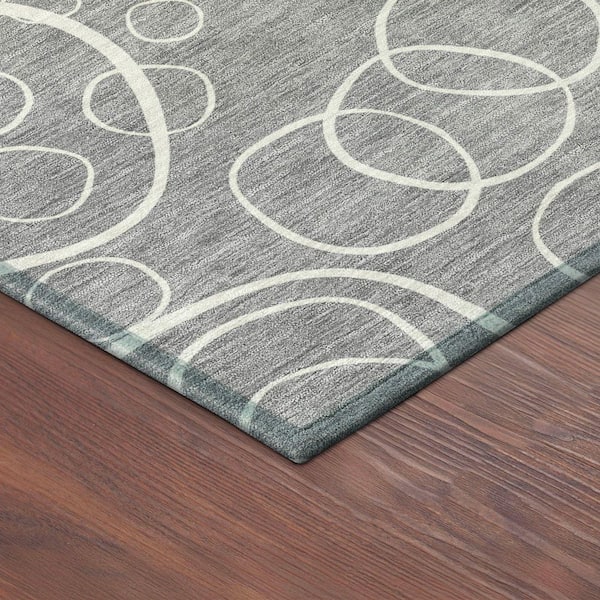 Chantille Machine Washable Indoor/Outdoor Abstract ACN2407 Gray 2 ft. x 7 ft. Runner Rug