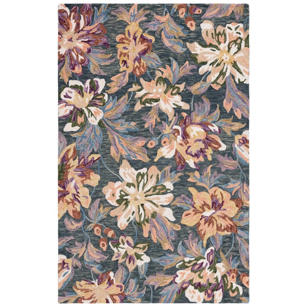 Blossom 5 ft. x 8 ft. Gray/Violet Oversized Floral Area Rug price history on PriceWatchPro