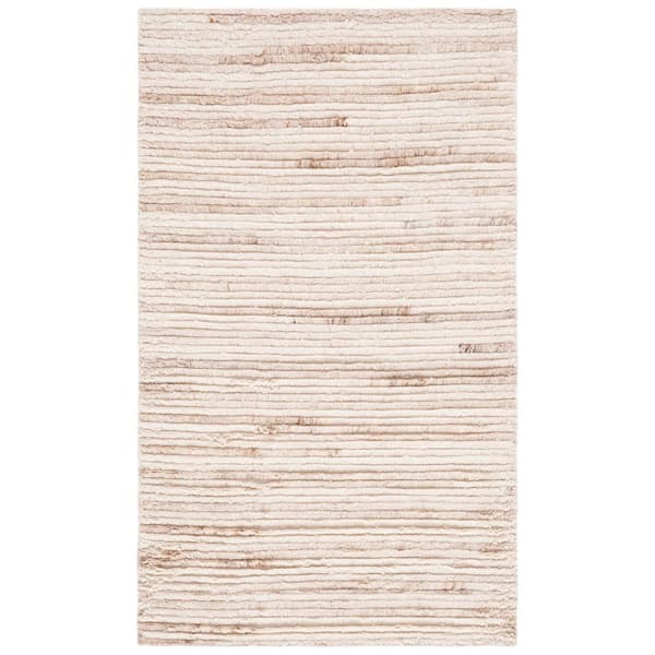 Casablanca 2 ft. x 3 ft. Beige/Ivory Marle Striped Area Rug
