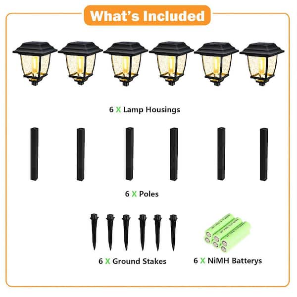 Manor Black Solar Integrated LED Seeded Glass Weather Resistant