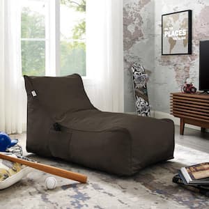 Resty Brown Bean Bag Lounge Chair Nylon Foam Sleeper
