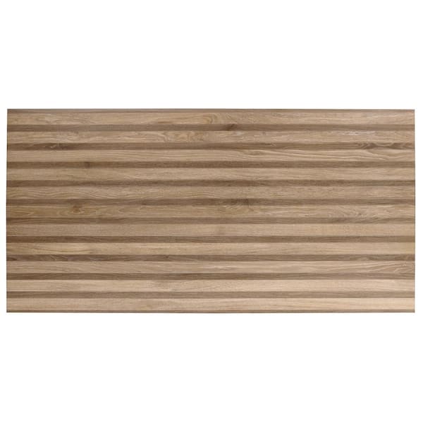Brookline Ribbon Tan Brown 4 in. x 0.35 in. Matte Porcelain Floor and Wall Tile Sample
