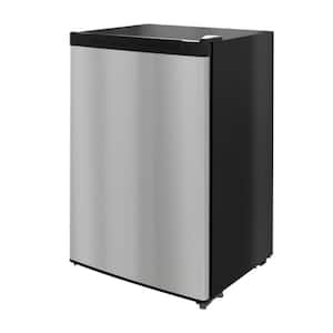 3.0 cu. ft. Compact Manual Mini Upright Freezer in Silver with Reversible Single Door and Adjustable Thermostat