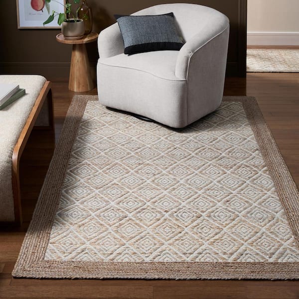 Nalani Textured Diamond 100% Jute Brown 5 ft. x 7 ft. Area Rug