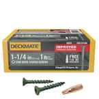 1-1/4 in. Green Exterior Self-Starting Star Flat-Head Wood Deck Screws #8 (1 lb./157 pcs)