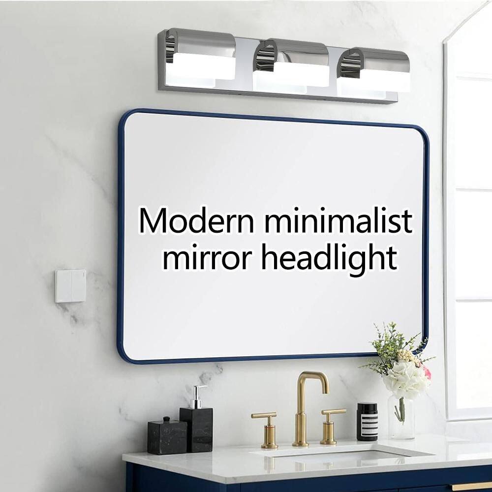 21 in. 3 Light Modern Chrome Vanity Light Fixture Bathroom Over Mirror Wall Lights with Iron+Acrylic price history on PriceWatchPro