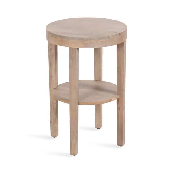 Kate and Laurel Talcott 16 in. Natural Round Solid Wood End Table