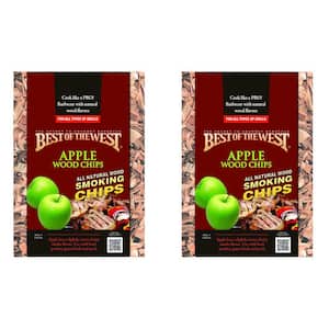 180 cu in. All Natural BBQ Apple Wood Smoking Chips (2-Pack)