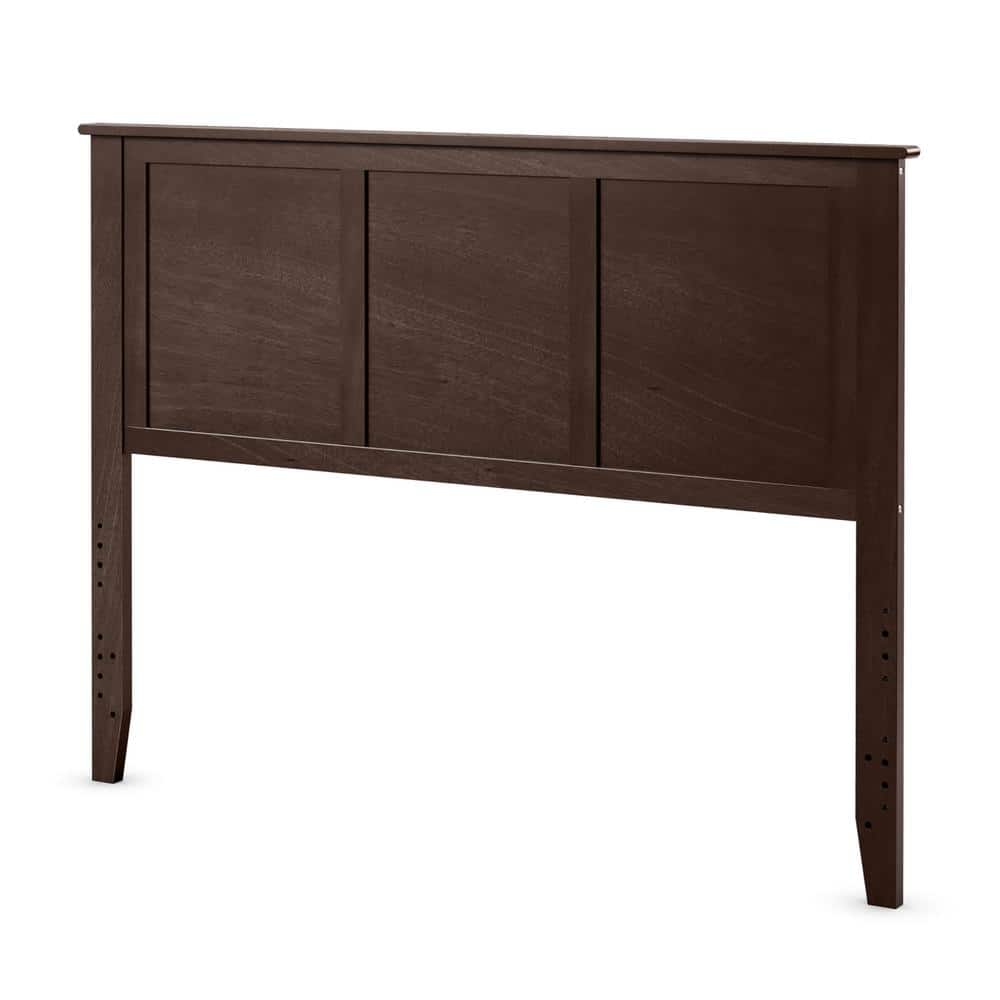 Costway Brown Full Wood Headboard Flat Panel Predrilled Holes Height Adjustment HU10197BN The
