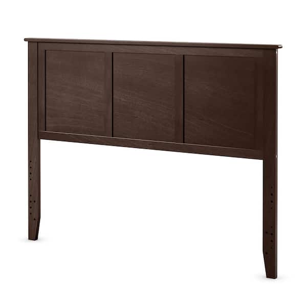 Costway Brown Full Wood Headboard Flat Panel Pre-drilled Holes Height Adjustment