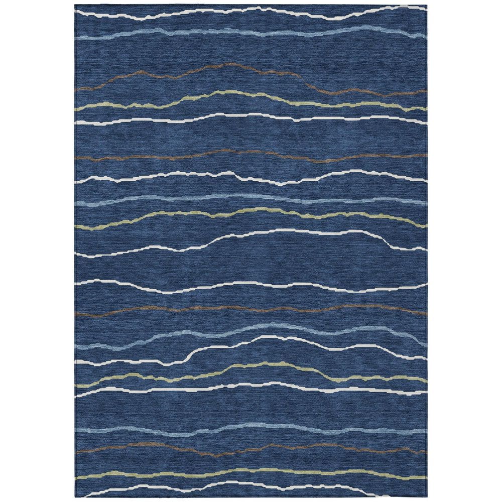 Chantille Machine Washable Indoor/Outdoor Abstract ACN2974 Navy 3 ft. x 5 ft. Area Rug price history on PriceWatchPro
