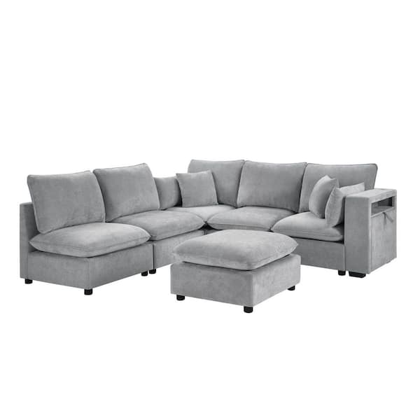 Harper & Bright Designs 93.7 in. Modular Square Arm Chenille with