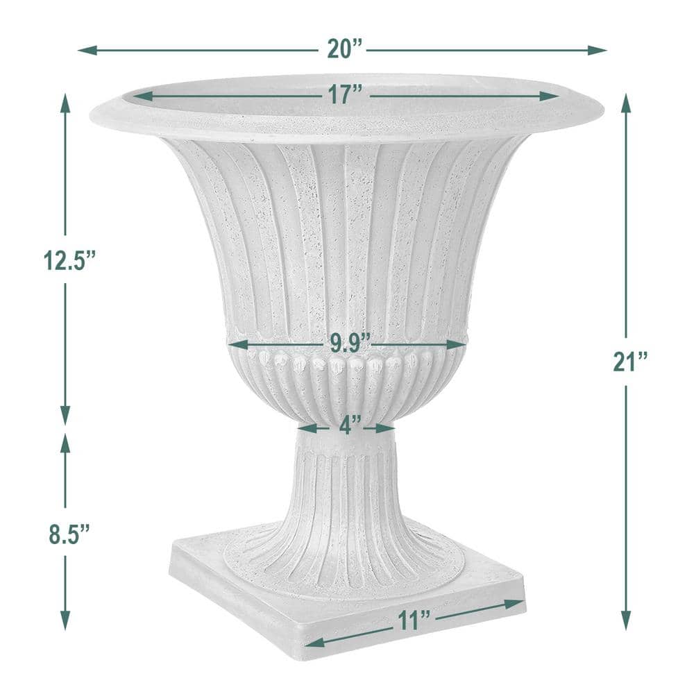 Eco-Friendly Medium Worthington Urn Planter in Cement Finish
