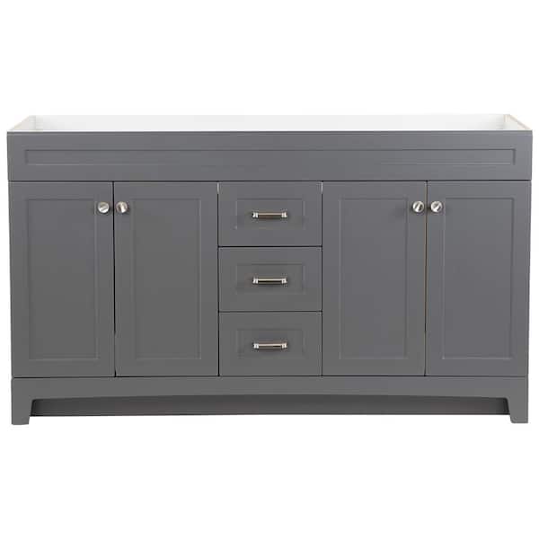 Home Decorators Collection Thornbriar 60 in. W x 22 in. D x 34 in. H Bath Vanity Cabinet without Top in Cement