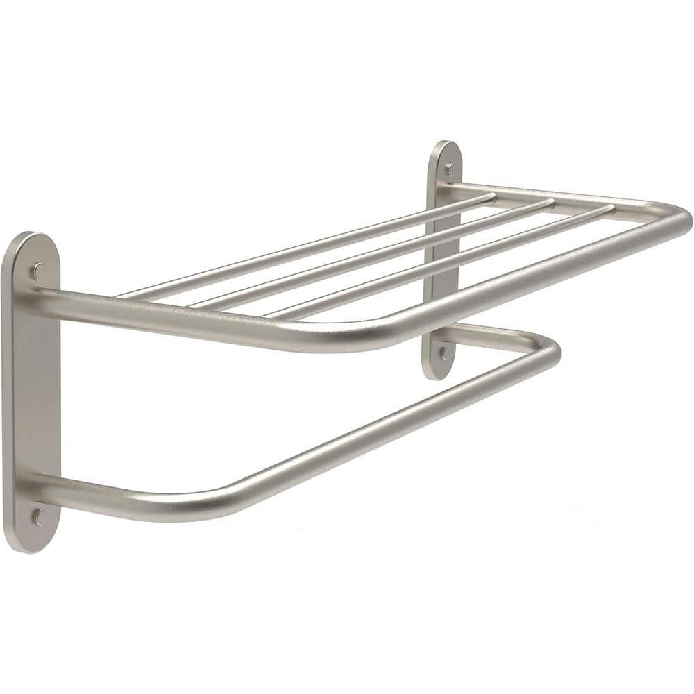 20.2 in. W x 8.5 in. D Brushed Nickel Decorative Wall Shelf, Bathroom Towel