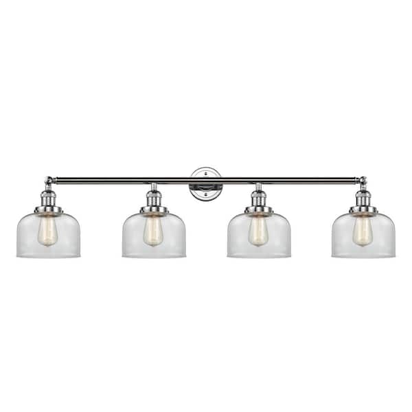 Innovations Bell 44 in. 4 Light Polished Chrome, Clear Vanity Light with Clear Glass Shade